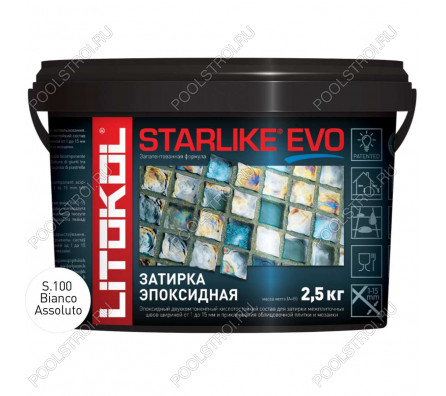 Затирочная смесь Litokol STARLIKE EVO Bianco Assoluto S.100, 2.5 кг