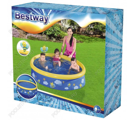 Надувной бассейн Bestway 57326 Пчелки (152x38 см) с разбрызгивателем